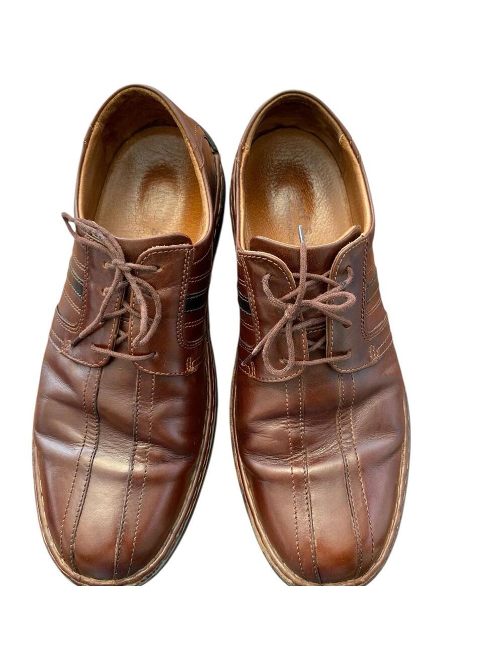 Josef Seibel Brown Leather Oxfords Classic Lace-Up Design